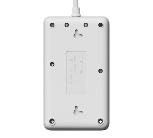 Удлинитель с сетевым фильтром 3х1.5м 10А 4USB + 2USBC 2500Вт ПВС 3х1 прямоуг. бел. КОСМОС FKsm1.5m-3gPF(W)USB