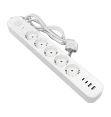 Удлинитель 5х1.5м IP20 2USB 2.4А+2type-C LUX 1.5кв.мм EKF UBA-LUX-515-TC