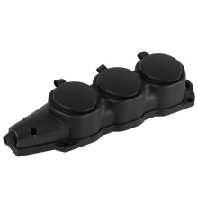 Колодка ЭРА KX-3e-B-IP44 каучуковая с заземлением 3 розетки 16A IP44 черн. Эра Б0068453