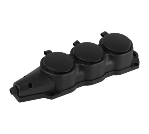 Колодка ЭРА KX-3e-B-IP44 каучуковая с заземлением 3 розетки 16A IP44 черн. Эра Б0068453