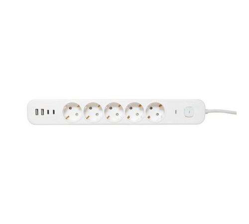 Удлинитель 5х5м IP20 2USB 2.4А+2type-C LUX 1.5кв.мм EKF UBA-LUX-505-TC