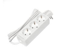 Удлинитель 3х3м с заземл. 10А IP20 2.2кВт ПВС 3х0.75 бел. DOMTOK 2375