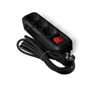 Удлинитель 3х3м с заземл. 16А IP20 S-303 ПВС 3х1 с выкл. черн. UNIVersal 2020