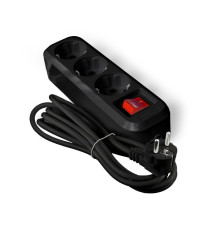 Удлинитель 3х3м с заземл. 16А IP20 S-303 ПВС 3х1 с выкл. черн. UNIVersal 2020