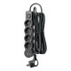 Удлинитель 3х1.5м с заземл. 10А IP20 USB 2500Вт 220В ПВС 3х1 с выкл. черн. КОСМОС YKsm1.5m4g-Z-VU10А-B