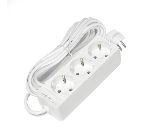 Удлинитель 3х7м с заземл. 16А IP20 3.5кВт ПВС 3х1 бел. DOMTOK 2393