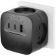 Разветвитель 4-м SP-4-3USBAC-B + 3 USB A+C со шторками 10А чер. Эра Б0069084
