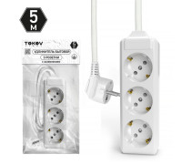 Удлинитель 3х5м с заземл. 10А 3х1.5 TOKOV LIGHT TKL-C01-BU3-5-1.5-Z