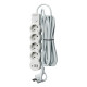 Удлинитель 3х3м с заземл. 10А IP20 USB 2500Вт 220В ПВС 3х1 с выкл. бел. КОСМОС YKsm3m4g-Z-VU10А-W