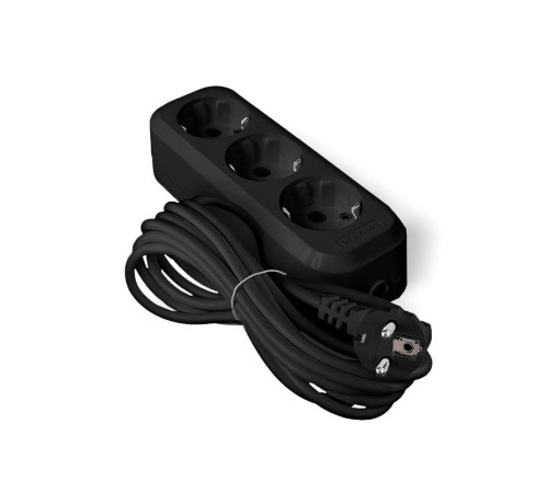 Удлинитель 3х5м с заземл. 10А IP20 У10-554 ПВС 3х0.75 черн. UNIVersal 1983