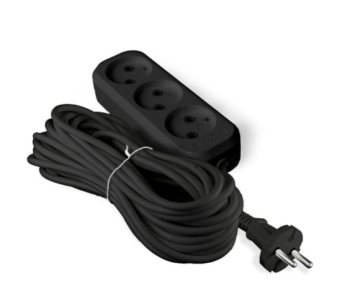 Удлинитель 3х5м без заземл. 6А IP20 У6-639М ПВС 2х0.75 черн. UNIVersal 2006