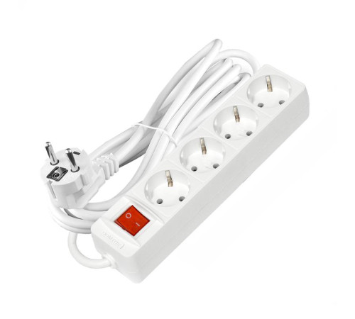 Удлинитель 4х3х16А IP20 3х1 с выкл. бел. DOMTOK 2499