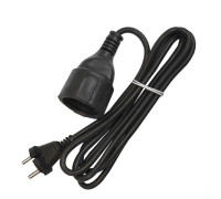 Удлинитель-шнур 1х2м без заземл. 10А IP20 ПВС 2х1 черн. DOMTOK 2338