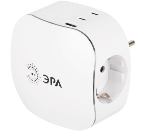 Разветвитель 3-м SP-3e-3USBAC-W + 3 USB A+C с заземл. со шторками 16А бел. Эра Б0069081