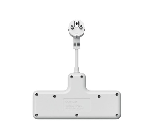 Удлинитель с сетевым фильтром 3х0.3м 10А 2USB + 1USBC 2500Вт ПВС 3х1 компакт бел. КОСМОС FRKsm0.3m-3g(W)USB