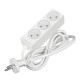 Удлинитель 3х1.5м без заземл. 10А IP20 2.2кВт ПВС 2х1 бел. DOMTOK 2349