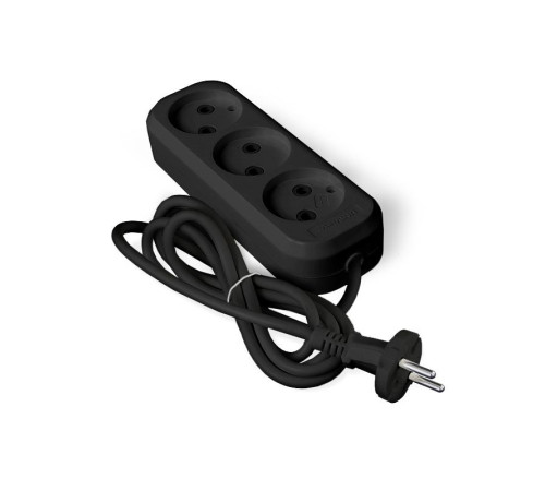 Удлинитель 3х2м без заземл. 6А IP20 У6-639М ПВС 2х0.75 черн. UNIVersal 2004