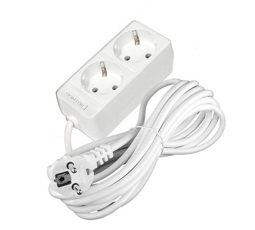 Удлинитель 2х7м с заземл. 16А IP20 3.5кВт ПВС 3х1 бел. DOMTOK 2388