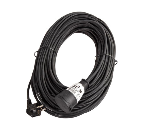 Удлинитель-шнур 1х50м 10А IP44 3500Вт 220-350В КГ 2х1.0мм каучук КОСМОС YSHKsm50m-1g(10A)KG