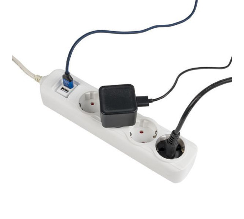 Удлинитель 4х3м 16А IP20 Эксперт 3.5кВт 2хUSB 2.1А ПВС 3х1 PROxima EKF UBA16-2USB-4-03i