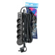 Удлинитель 3х1.5м с заземл. 10А IP20 USB 2500Вт 220В ПВС 3х1 с выкл. черн. КОСМОС YKsm1.5m4g-Z-VU10А-B