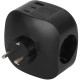 Разветвитель 3-м SP-3e-3USBAC-B + 3 USB A+C с заземл. со шторками 16А чер. Эра Б0069082