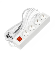 Удлинитель 4х7м с заземл. 16А IP20 3х1 с выкл. бел. DOMTOK 2501