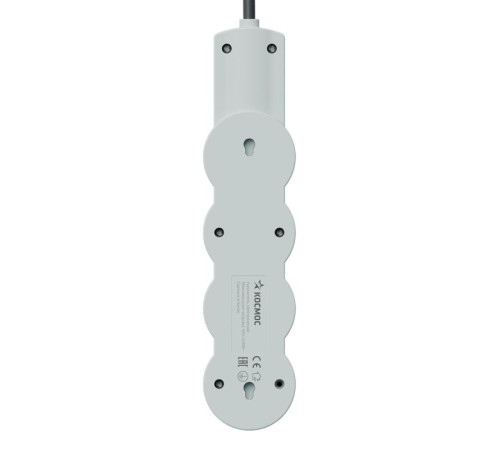 Удлинитель 3х3м с заземл. 10А IP20 USB 2800Вт 220В ПВС 3х1 с выкл. черн. КОСМОС YKsm3m3g-Z-VU10А-B