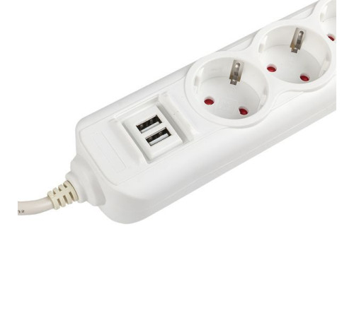 Удлинитель 4х2м 16А IP20 Эксперт 3.5кВт 2хUSB 2.1А ПВС 3х1 PROxima EKF UBA16-2USB-4-02i