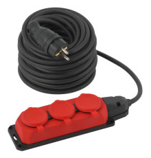 Удлинитель силовой UK-3e-3x1.5-30m-IP44(KG) с заземлением 3 розетки каучук 30м КГ 3х1.5кв.мм IP44 Эра Б0057582