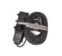 Удлинитель на каучуковой колодке 3х15м 16А 250В 4000Вт IP44 каучук КГ 3х2.5 черн. УХз16 Россия КОСМОС YKsm15m-3g(16A)KG-B