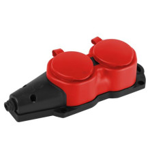 Колодка ЭРА KX-2e-RED-IP44 каучуковая с заземлением 2 розетки 16A IP44 красн. Эра Б0068443