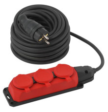 Удлинитель силовой UK-3e-3x1.5-20m-IP44(KG) с заземлением 3 розетки каучук 20м КГ 3х1.5кв.мм IP44 Эра Б0057581