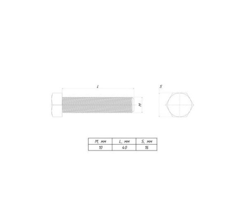 Болт с шестигранной головкой М10х40 EKF b6grm10x40