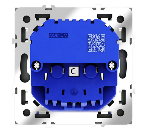 Розетка 1-м СП S70 16А с USB A+A с заземл. защ. шторки механизм черн. матов. Voltum VLS040408