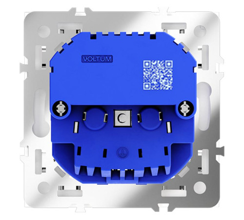 Розетка 1-м СП S70 16А с USB A+A с заземл. защ. шторки механизм бел. матов. Voltum VLS040402