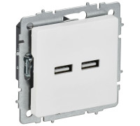 Розетка BRITE РЮ10-1-БрАБ USB A+A 3.1А механизм арктич. бел. IEK BR-U21-D31-K91
