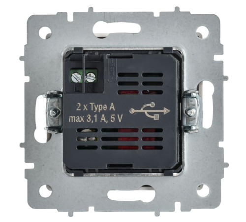 Розетка BRITE РЮ10-1-БрАБ USB A+A 3.1А механизм арктич. бел. IEK BR-U21-D31-K91