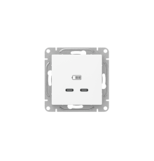 Розетка 2-м СП Эпика USB-C механизм бел. EKF UP1-SOW-2USBC