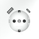 Розетка 1-м СП S70 16А с USB A+С с заземл. защ. шторки механизм бел. матов. Voltum VLS040502