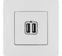 Розетка USB 2-м СП 2мод. Etika 240В/5В 2400мА механизм бел. Leg 672294