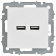Розетка BRITE РЮ10-1-БрАБ USB A+A 3.1А механизм арктич. бел. IEK BR-U21-D31-K91