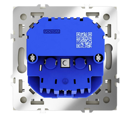 Розетка 1-м СП S70 16А с USB A+A с заземл. защ. шторки механизм сталь Voltum VLS040405