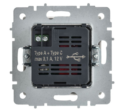 Розетка BRITE РЮ11-1-БрАБ 18Вт USB A+C механизм арктич. бел. IEK BR-U22-018-K91