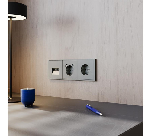 Розетка 1-м СП S70 16А с USB A+С с заземл. защ. шторки механизм титан Voltum VLS040506