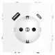 Розетка 1-м СП S70 16А с USB тип A+С механизм с заземл. защ. шторки бел. глянцевый Voltum VLS040501