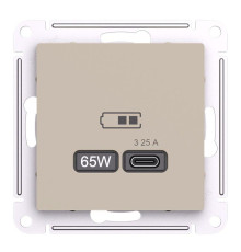 Розетка USB AtlasDesign тип C 65Вт высокоскор. ЗУ QC PD механизм песочн. SE ATN001227