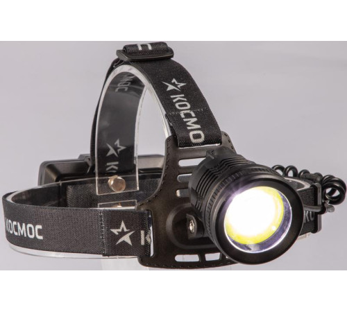 Фонарь налобный аккум. 10Вт P50 LED/Li-ion18650 2х1000мА.ч алюм. КОСМОС (KOC855Lit)