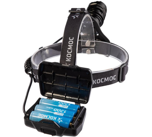Фонарь налобный аккум. 10Вт Laser LED/Li-ion18650 3х1200мА.ч алюм. КОСМОС (KOC854Lit)