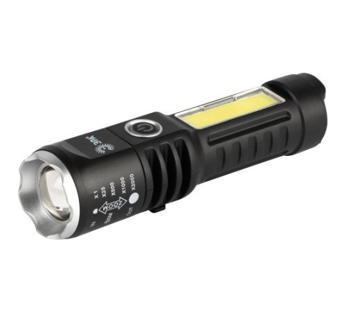 Фонарь светодиодный UA-403 универсальный аккумуляторный 5Вт LED+3Вт COB оптический Zoom 4 режима USB type-C Эра Б0069805